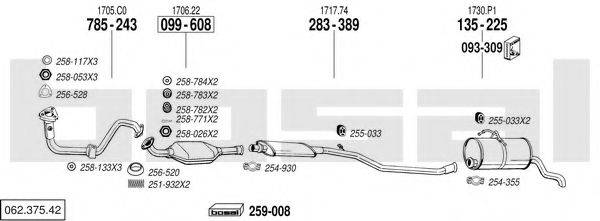 BOSAL 06237542 Система випуску ОГ