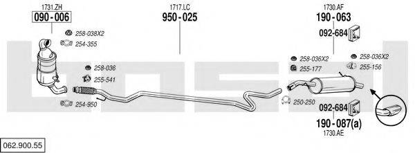 BOSAL 06290055 Система випуску ОГ