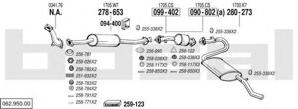 BOSAL 06295000 Система випуску ОГ