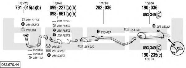 BOSAL 06297044 Система випуску ОГ