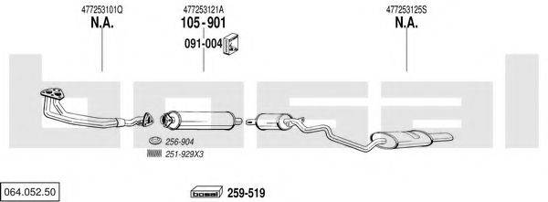 BOSAL 06405250 Система випуску ОГ