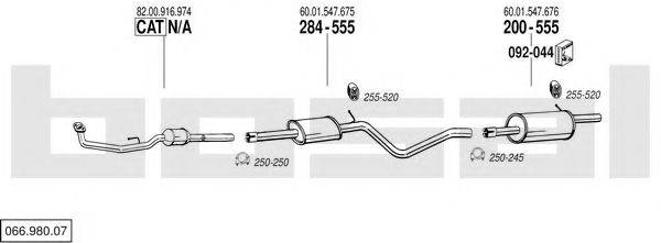 BOSAL 06698007 Система випуску ОГ