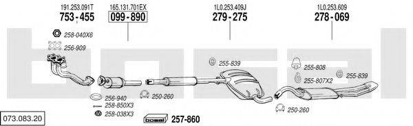 BOSAL 07308320 Система випуску ОГ