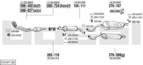 BOSAL 07397152 Система випуску ОГ