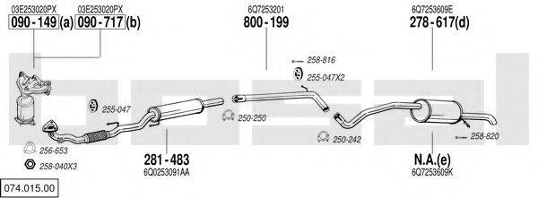 BOSAL 07401500 Система випуску ОГ