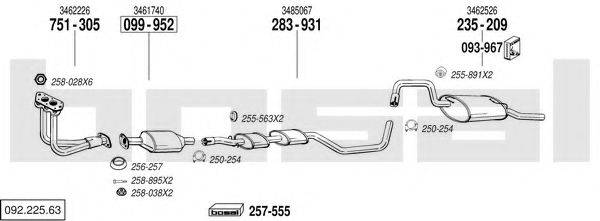 BOSAL 09222563 Система випуску ОГ