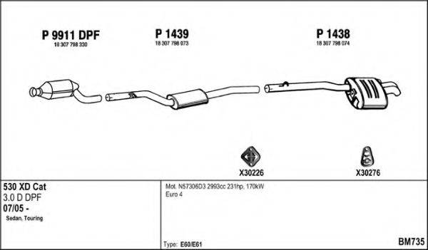 FENNO BM735 Система випуску ОГ