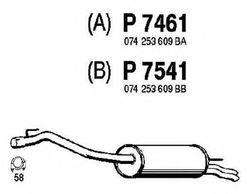 FENNO P7461 Глушник вихлопних газів кінцевий