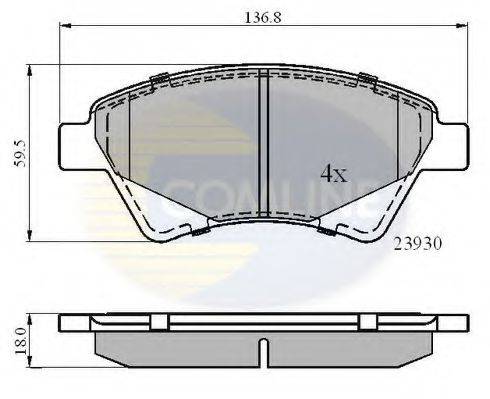 COMLINE CBP01160 Комплект гальмівних колодок, дискове гальмо