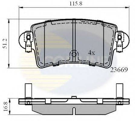 COMLINE CBP01036 Комплект гальмівних колодок, дискове гальмо