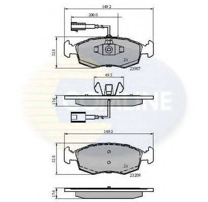 COMLINE CBP12044 Комплект гальмівних колодок, дискове гальмо