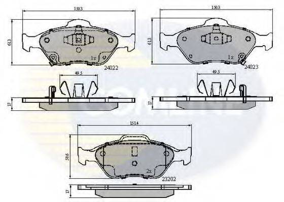 COMLINE CBP31637 Комплект гальмівних колодок, дискове гальмо