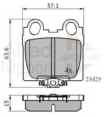 COMLINE ADB3836 Комплект гальмівних колодок, дискове гальмо