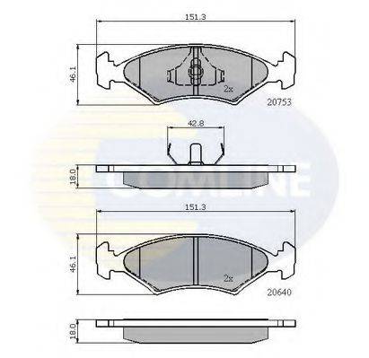 COMLINE CBP0118 Комплект гальмівних колодок, дискове гальмо