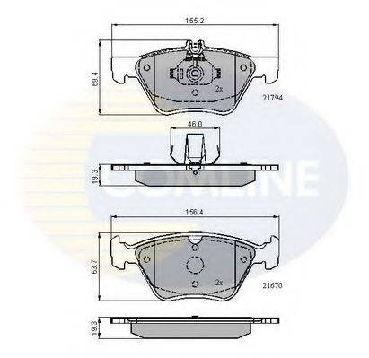 COMLINE CBP0913 Комплект гальмівних колодок, дискове гальмо