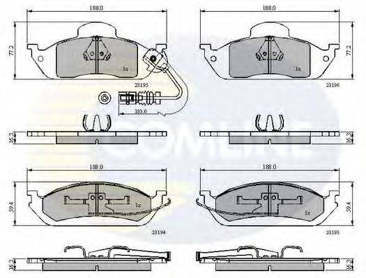 COMLINE CBP1911 Комплект гальмівних колодок, дискове гальмо