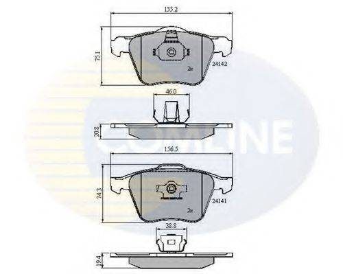 COMLINE CBP01280 Комплект гальмівних колодок, дискове гальмо