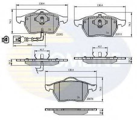 COMLINE CBP11111 Комплект гальмівних колодок, дискове гальмо