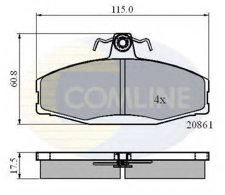 COMLINE CBP0928 Комплект гальмівних колодок, дискове гальмо