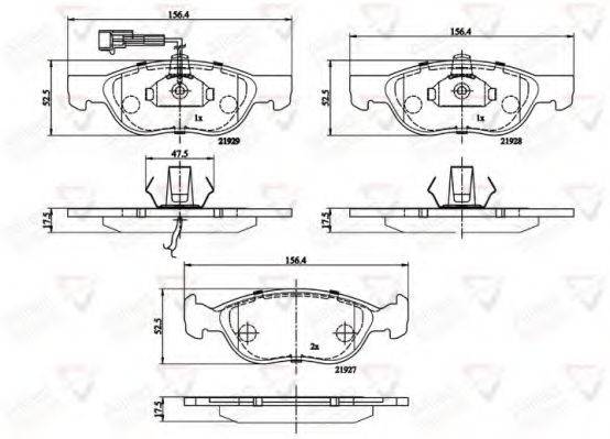 COMLINE ADB1477 Комплект гальмівних колодок, дискове гальмо