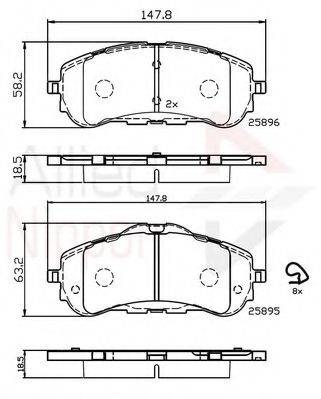 COMLINE ADB32232 Комплект гальмівних колодок, дискове гальмо