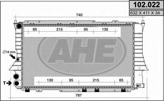 AHE 102022 Радіатор, охолодження двигуна