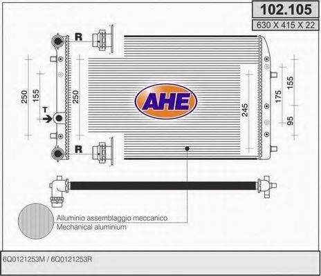 AHE 102105 Радіатор, охолодження двигуна