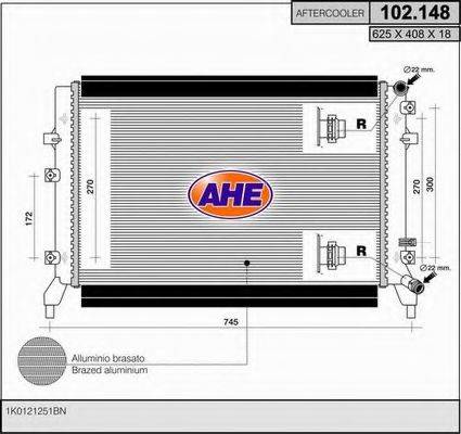 AHE 102148 Радіатор, охолодження двигуна