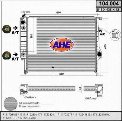 AHE 104004 Радіатор, охолодження двигуна