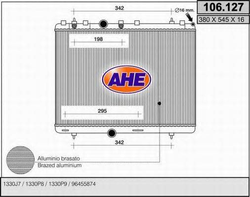 AHE 106127 Радіатор, охолодження двигуна