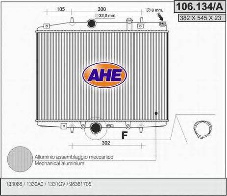 AHE 106134A Радіатор, охолодження двигуна