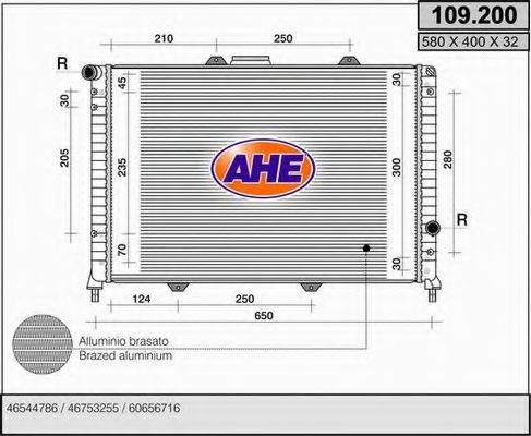 AHE 109200 Радіатор, охолодження двигуна