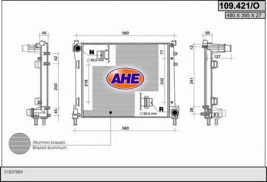 AHE 109421O Радіатор, охолодження двигуна