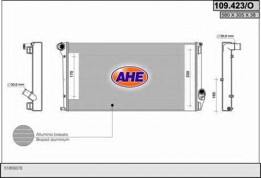 AHE 109423O Радіатор, охолодження двигуна