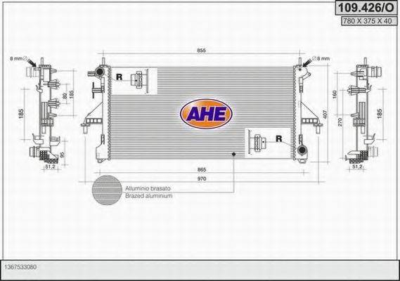 AHE 109426O Радіатор, охолодження двигуна