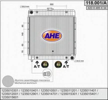 AHE 118001A Радіатор, охолодження двигуна