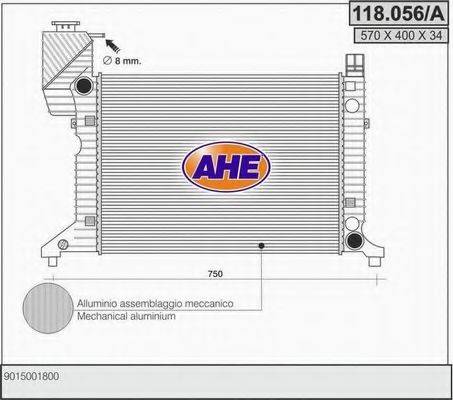 AHE 118056A Радіатор, охолодження двигуна