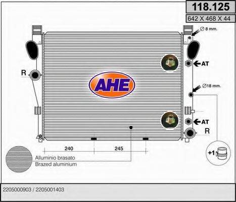 AHE 118125 Радіатор, охолодження двигуна