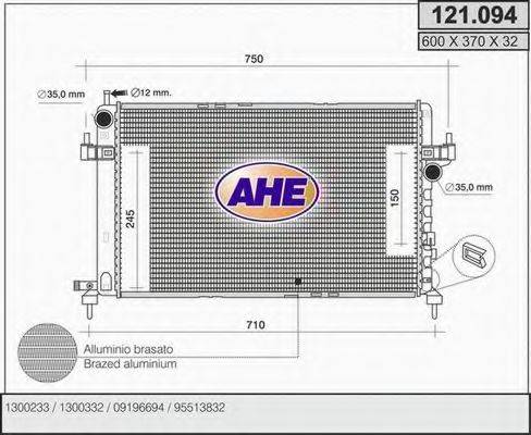 AHE 121094 Радіатор, охолодження двигуна