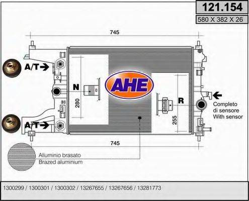 AHE 121154 Радіатор, охолодження двигуна