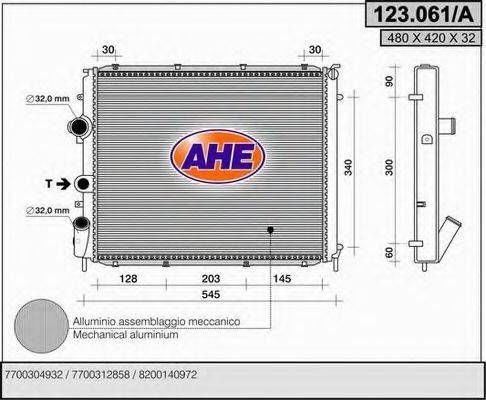 AHE 123061A Радіатор, охолодження двигуна