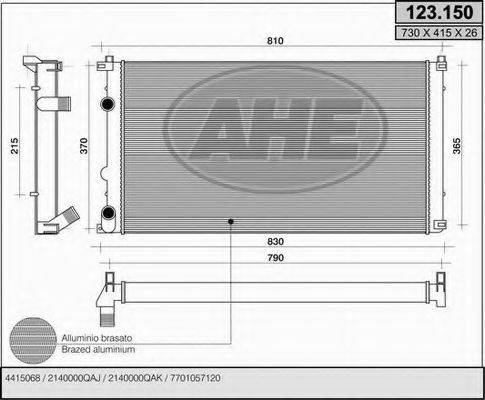 AHE 123150 Радіатор, охолодження двигуна