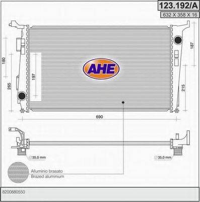 AHE 123192A Радіатор, охолодження двигуна