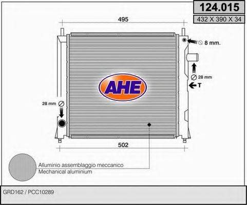 AHE 124015 Радіатор, охолодження двигуна