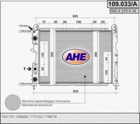 AHE 109033A Радіатор, охолодження двигуна