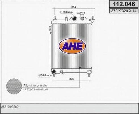 AHE 112046 Радіатор, охолодження двигуна