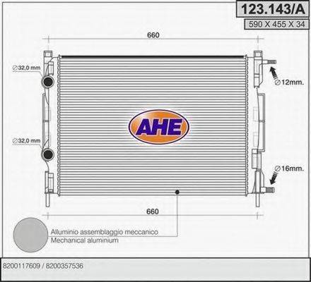 AHE 123143A Радіатор, охолодження двигуна