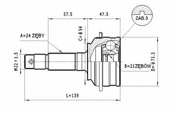 STATIM C407 Шарнірний комплект, приводний вал