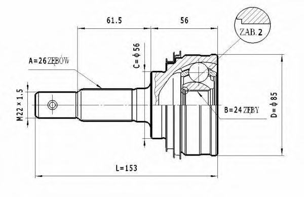 STATIM C583 Шарнірний комплект, приводний вал