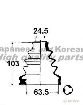 ASHUKI 08640001 Комплект пильника, приводний вал